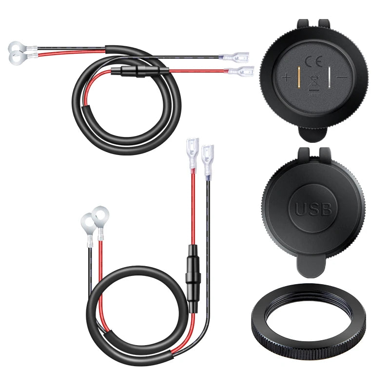 Usb socket in the car Quick Charge PD 3.0 Car Charger 60W Outlet Socket For 12V 24V Motorcycle Boat Marine Truck ATV