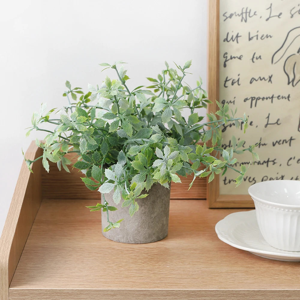 1/2PCS Artificial Plants Potted Eucalyptus Plant Small Fake Flower Bonsai With Pot Plant Desktop Office Home Restaurant Decor