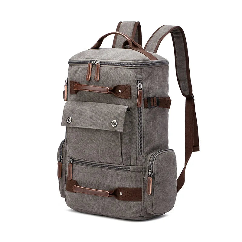 Large Canvas Travel Backpack Men Laptop Backpack Bag for Outdoor Travel Hiking Sports School Durable Men's Rucksack