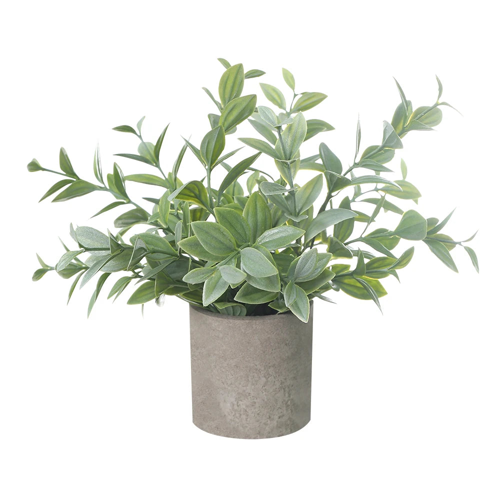 1/2PCS Artificial Plants Potted Eucalyptus Plant Small Fake Flower Bonsai With Pot Plant Desktop Office Home Restaurant Decor
