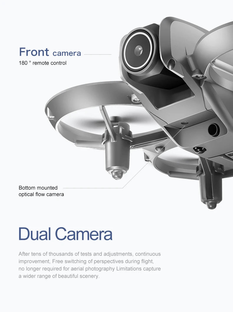 2025 NEW D16 Mini Drone with 180° Electric Adjustable 8K HD Camera WiFi Light Flow Drone Pocket Obstacle Avoidance Rc Quadcopter