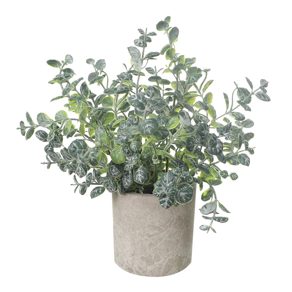 1/2PCS Artificial Plants Potted Eucalyptus Plant Small Fake Flower Bonsai With Pot Plant Desktop Office Home Restaurant Decor