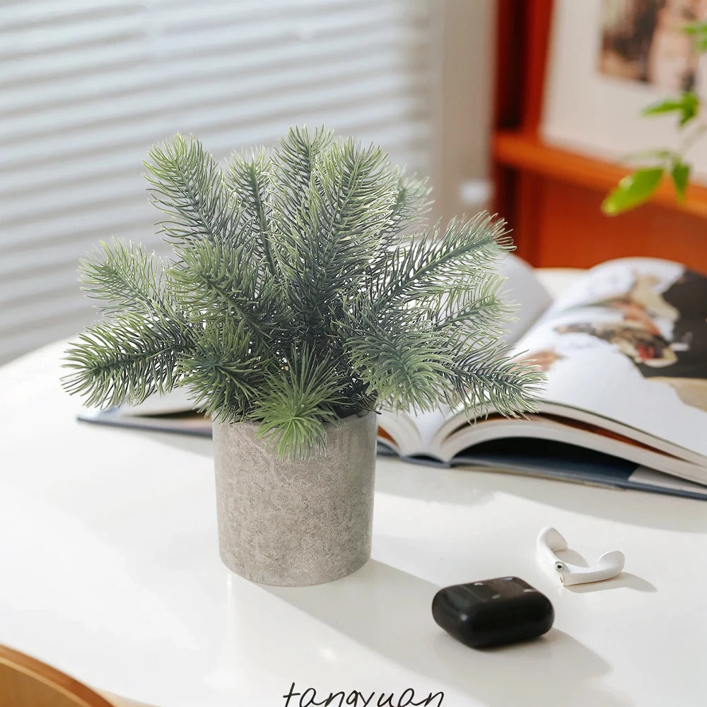 1/2PCS Artificial Plants Potted Eucalyptus Plant Small Fake Flower Bonsai With Pot Plant Desktop Office Home Restaurant Decor