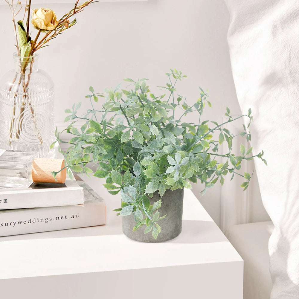1/2PCS Artificial Plants Potted Eucalyptus Plant Small Fake Flower Bonsai With Pot Plant Desktop Office Home Restaurant Decor
