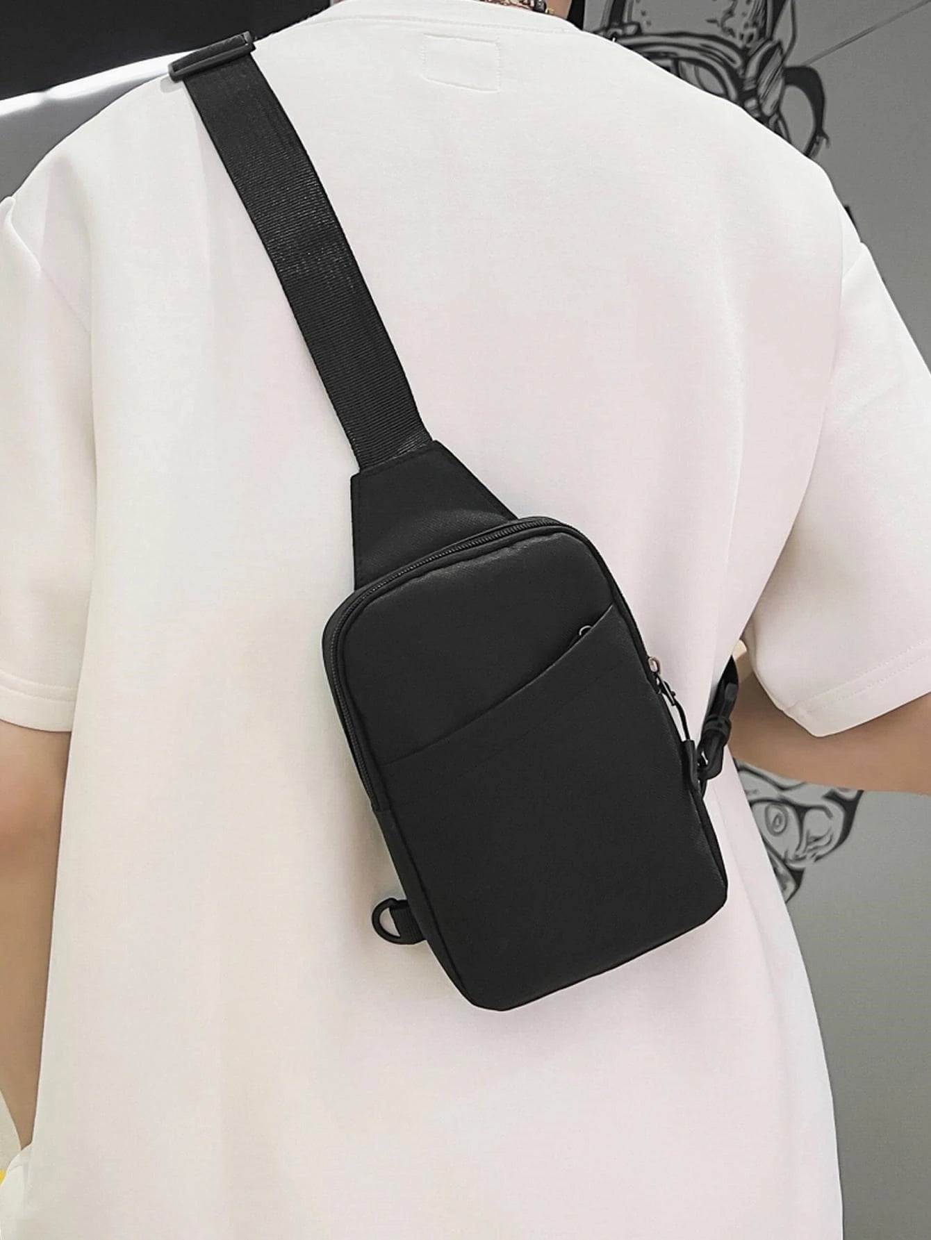 Mini Sling Bag, Black Bag, Fashion Shoulder Bag, Casual Chest Bag Backpack Variable Waist Bag, Mobile Phone Bag