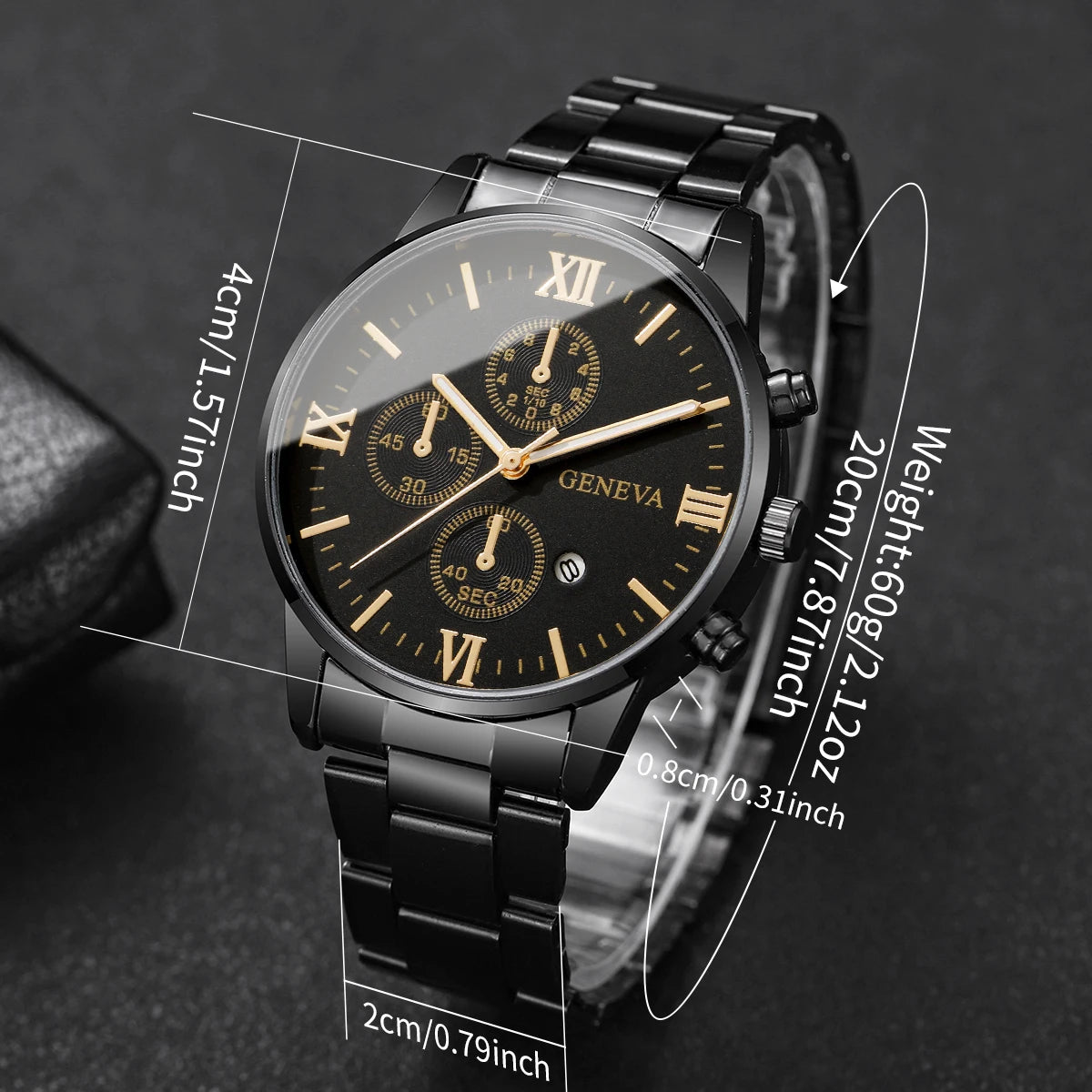 Luxury Mens Business Watches Fashion Roma Dial Men Quartz Watch Calendar Wristwatches for Man Clock Reloj Hombre(Without Box)