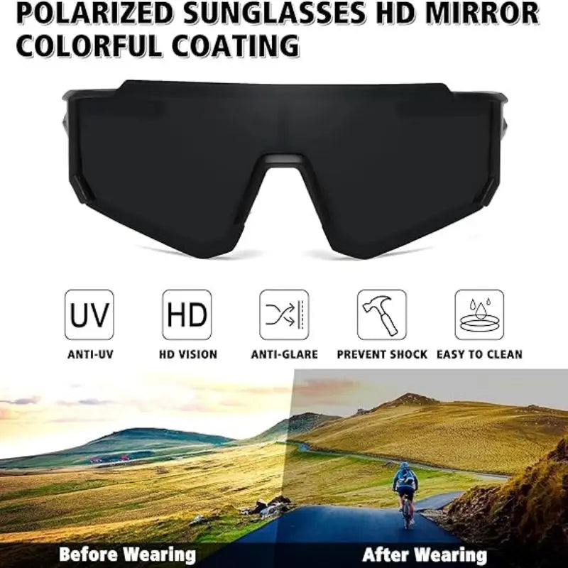 New Outdoor Riding Sunglasses One-piece Bicycle Windscreen European and American MEN'S Sports Sunglasses