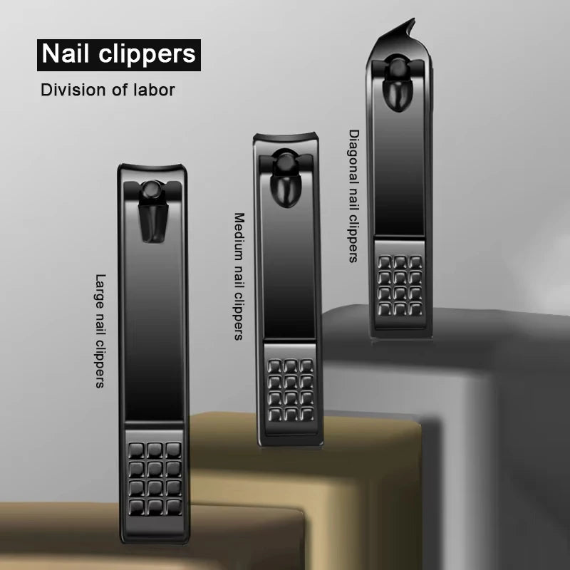 8/12/15/20/24pcs black Nail clipper set Pedicure knife Stainless steel Nail beauty tool Nail Care Trimmer Portable travel box