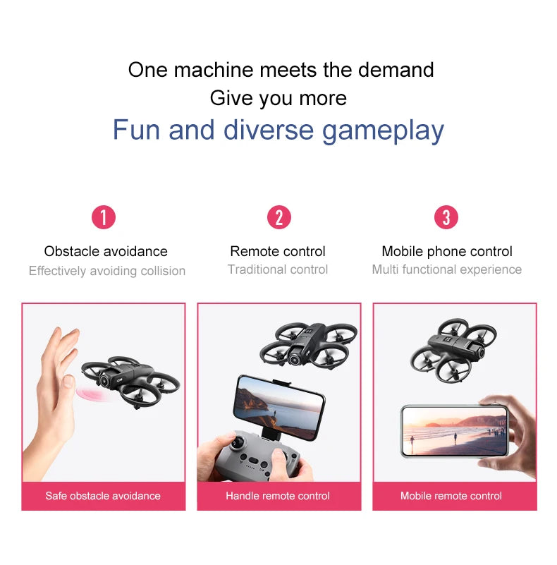 2025 NEW D16 Mini Drone with 180° Electric Adjustable 8K HD Camera WiFi Light Flow Drone Pocket Obstacle Avoidance Rc Quadcopter