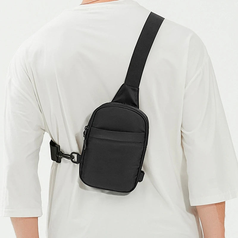 Mini Sling Bag, Black Bag, Fashion Shoulder Bag, Casual Chest Bag Backpack Variable Waist Bag, Mobile Phone Bag