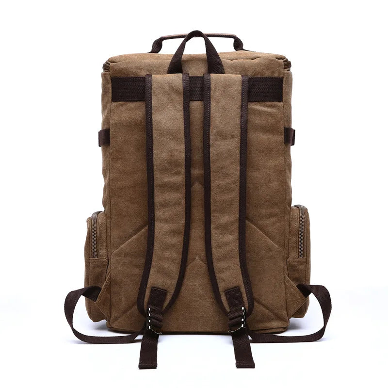 Large Canvas Travel Backpack Men Laptop Backpack Bag for Outdoor Travel Hiking Sports School Durable Men's Rucksack