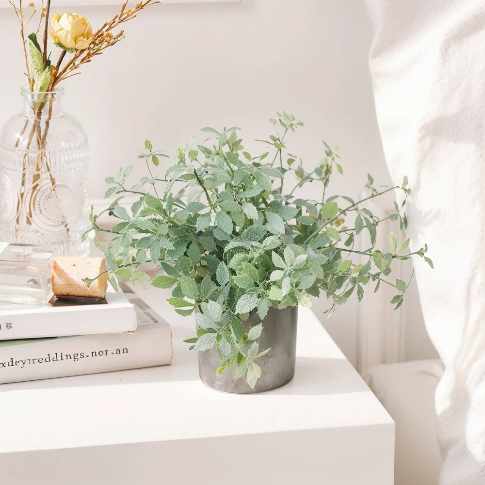 1/2PCS Artificial Plants Potted Eucalyptus Plant Small Fake Flower Bonsai With Pot Plant Desktop Office Home Restaurant Decor