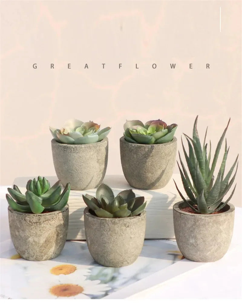 Mini Artificial Aloe Plants Bonsai Small Simulated Tree Pot Plants Fake Flowers Office Table Potted Ornaments Home Garden Decor