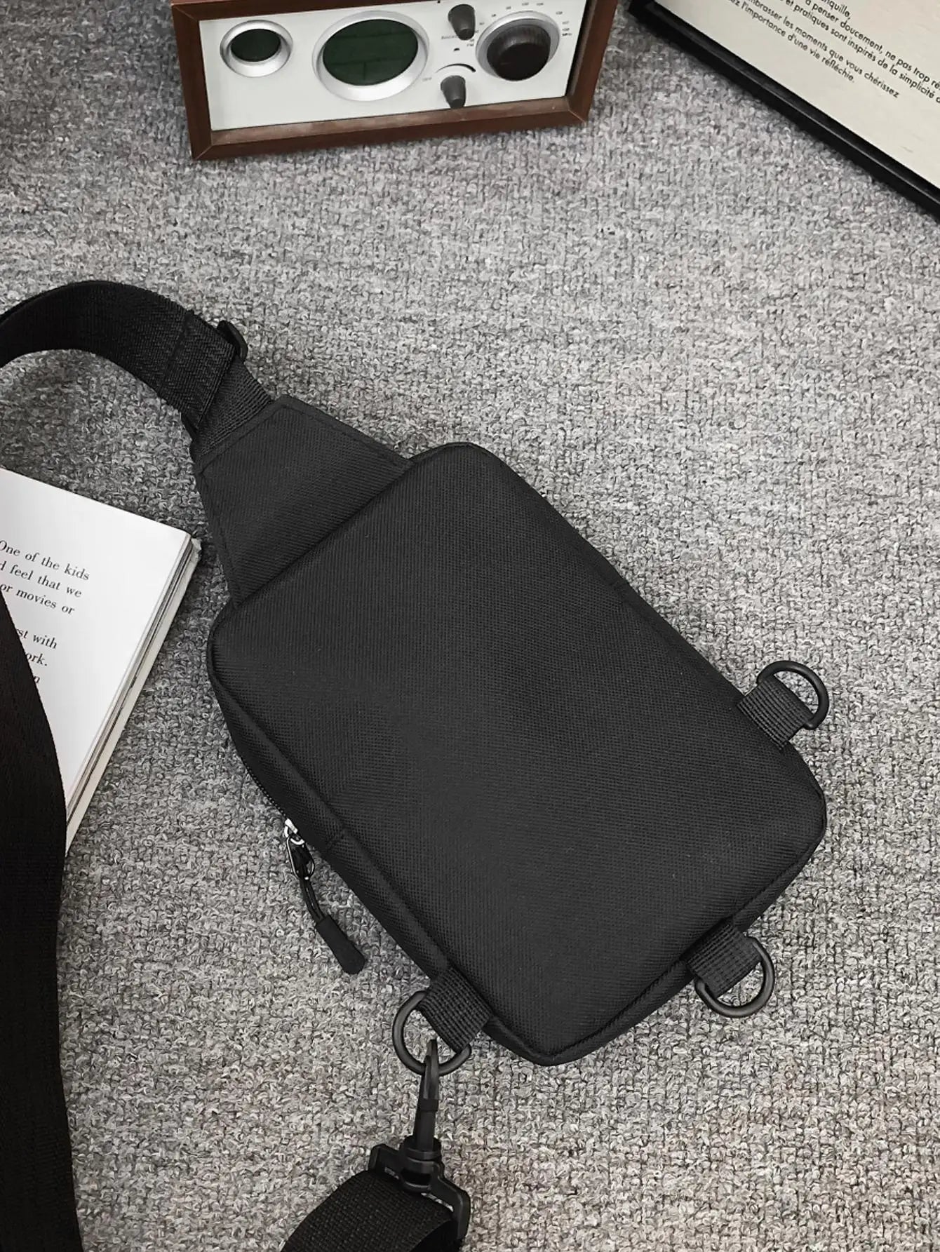 Mini Sling Bag, Black Bag, Fashion Shoulder Bag, Casual Chest Bag Backpack Variable Waist Bag, Mobile Phone Bag