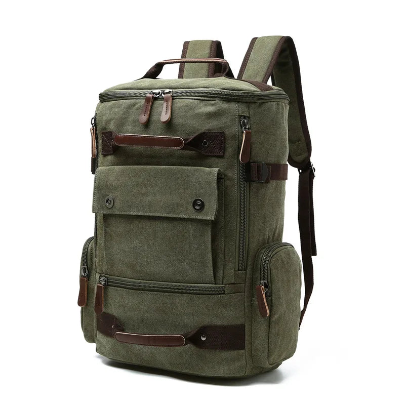 Large Canvas Travel Backpack Men Laptop Backpack Bag for Outdoor Travel Hiking Sports School Durable Men's Rucksack