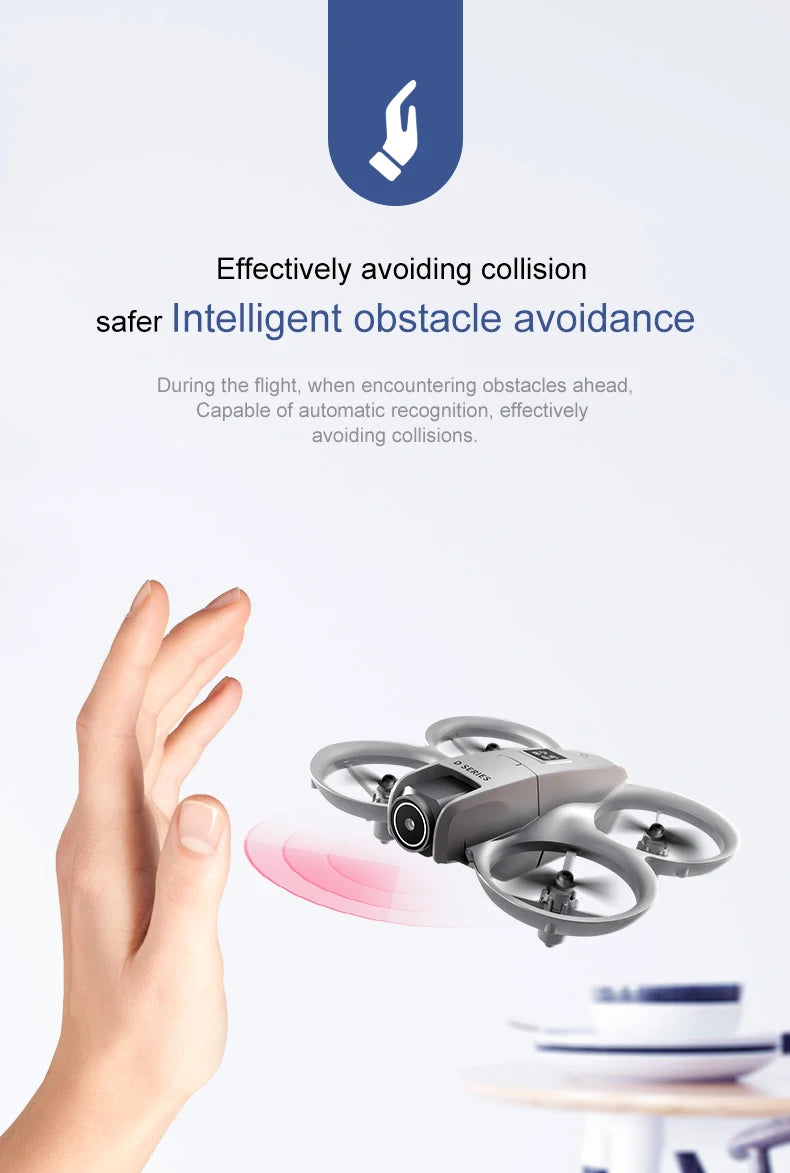 2025 NEW D16 Mini Drone with 180° Electric Adjustable 8K HD Camera WiFi Light Flow Drone Pocket Obstacle Avoidance Rc Quadcopter