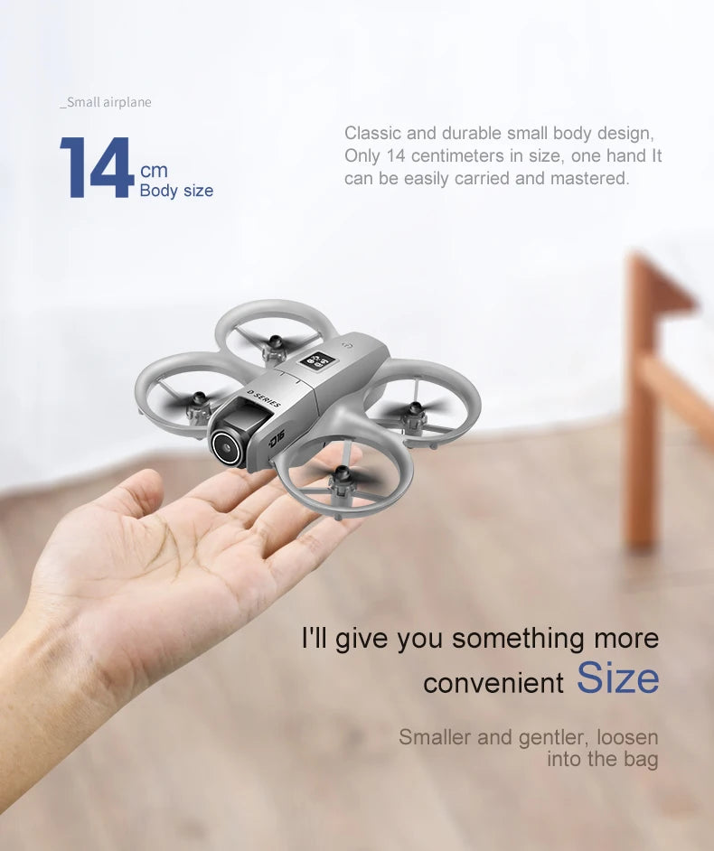 2025 NEW D16 Mini Drone with 180° Electric Adjustable 8K HD Camera WiFi Light Flow Drone Pocket Obstacle Avoidance Rc Quadcopter