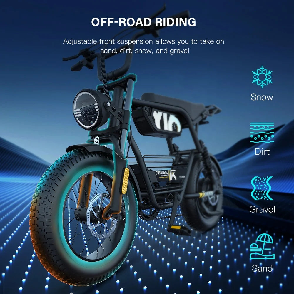 COSWHEEL Y16 Electric Bike Folding Hybrid City Road Bike Ebike Electric Bicycle