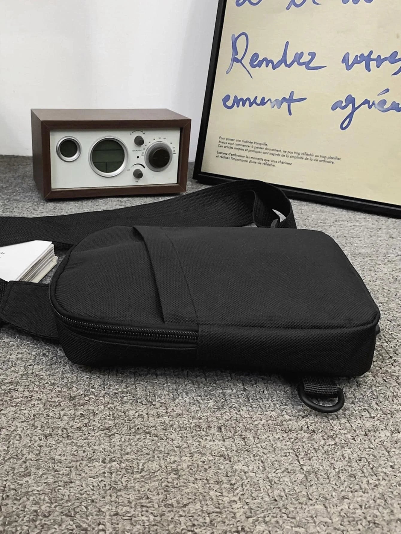 Mini Sling Bag, Black Bag, Fashion Shoulder Bag, Casual Chest Bag Backpack Variable Waist Bag, Mobile Phone Bag