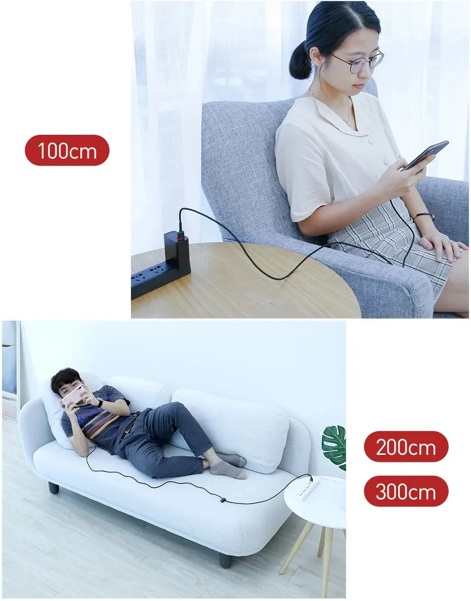 Baseus USB C Cable for oneplus 12 Quick Charge 3.0USB C Cable Fast Charging Cable Type C for Huawei Xiaomi 13 USB-C Charger Wire