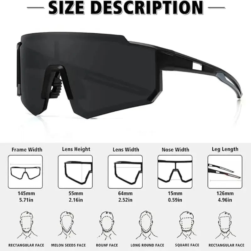 New Outdoor Riding Sunglasses One-piece Bicycle Windscreen  European and American MEN'S Sports Sunglasses