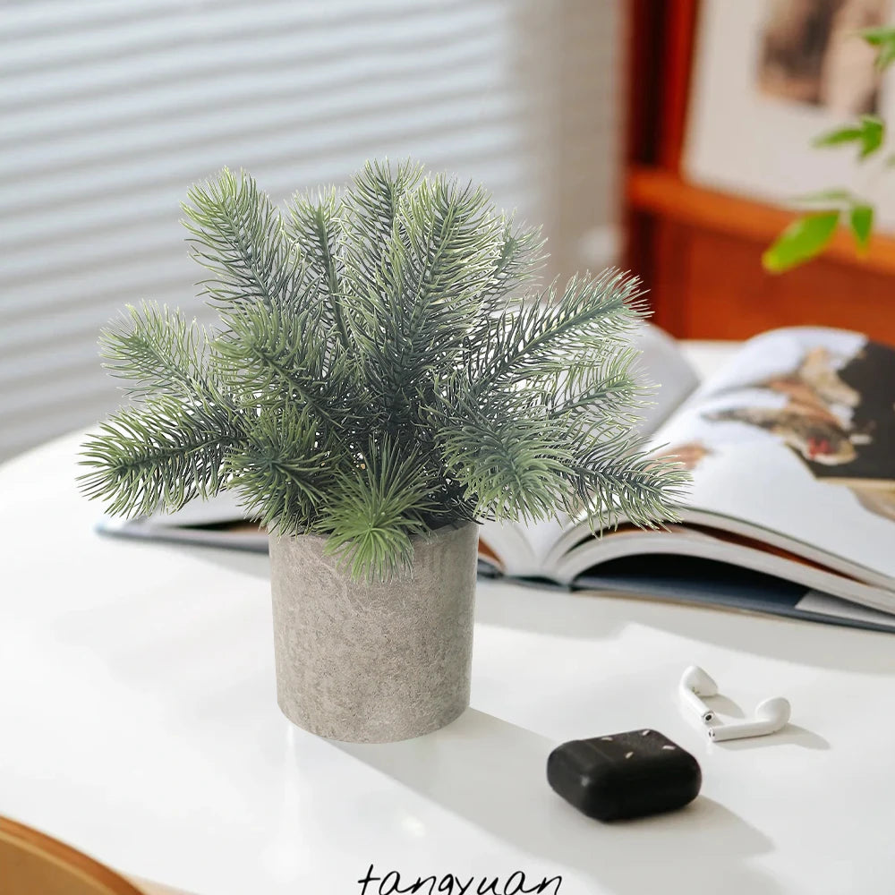 1/2PCS Artificial Plants Potted Eucalyptus Plant Small Fake Flower Bonsai With Pot Plant Desktop Office Home Restaurant Decor